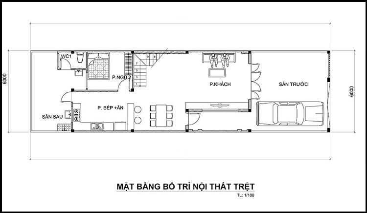 Thiết kế công năng mặt bằng tầng 1